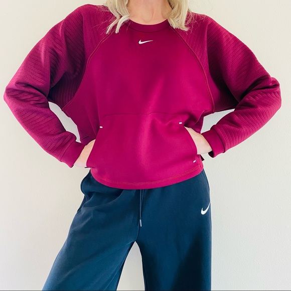 New  Fleece Crew Nike Pro top - Picture 6 of 11